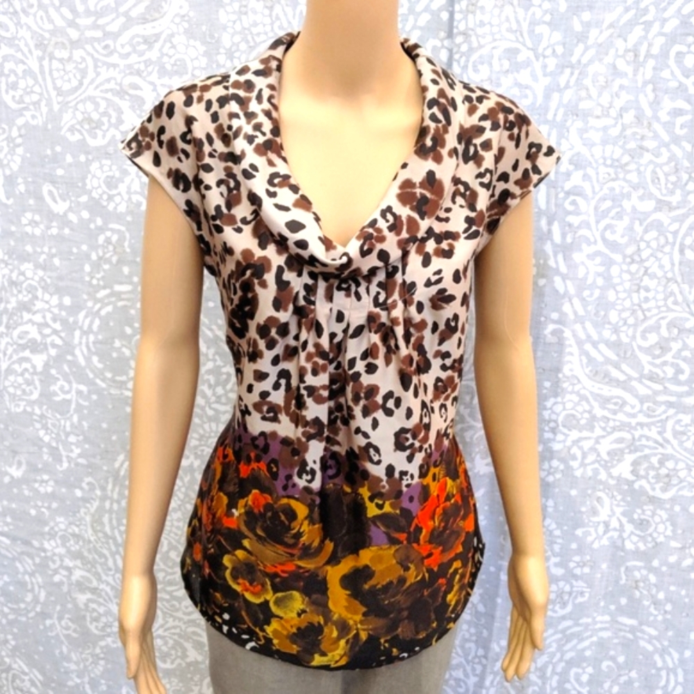 🌼3/$28🌼Leopard Animal Print Cowl Neck Blouse